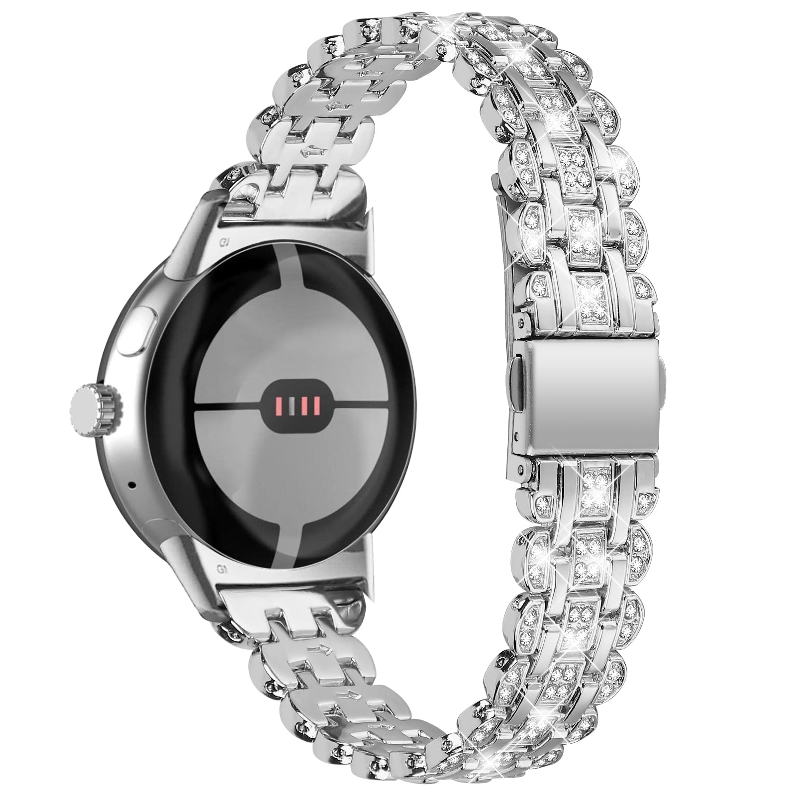 Metal Watch Band For Google Pixel Watch 2 Pixel Watch Rhinestone Decor Replacement Strap Wrist Band Metal Watch Band For Google Pixel Watch 2 Pixel Watch Rhinestone Decor Replacement Strap Wrist Band